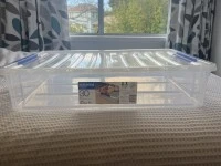 Double Bed including base, Bedside Cabinet, Plastic Storage Box #1 - c...