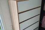 Wood/white chest of drawers