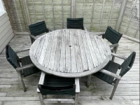 Outdoor table, 6 outdoor chairs