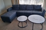 Queen Bed and mattress, Sofa Set, Round Table, Bookshelf and some othe...