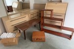 Couch, chairs x 2, desk x 1, coffee table x 2, set drawers x 2, small ...