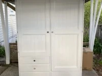 Hampton style wooden double wardrobe