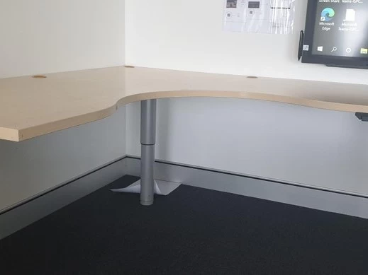 Corner Adjustable Height Office Desk - Tan Top