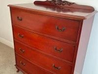 Vintage Red Mahogany Tall Boy 12367