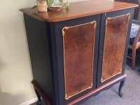 Cabinet with burl feature