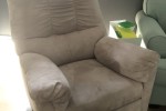 3 seats sofa, one seat sofa, a small dining table and four chairs that...