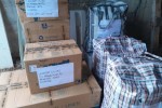 1 x large/ long box of glassware and various ornaments, 3 x storage ba...
