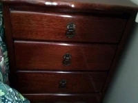 Tall boy, dressing table, bedside tables