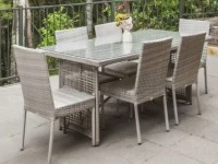 Queen bed, Outdoor dining set, Coffee table, 3 piece sofas, Lounge mat...