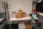 Loose items on tables and trolleys and file cabinets etc
