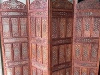 Room divider wooden and fabric - 4 panels at 60cm wide x 167cm