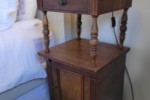 Antique French Walnut Bedside Cabinets with Marble Top (2)