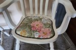 Solid timber round extendable table and four chairs