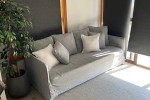 Beautiful grey linen couch