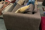 King bed with frame and headboard attached, Bed side tables (2), Couch...