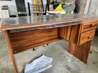 Fridge, double bed mattress and frame already dissembled, Round table ...