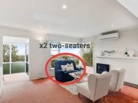 Fridge/Freezer, Dining Table, Six Dining Chairs, Two 2-seater couches,...