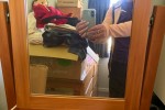 1 sideboard, 1 small mirror, 1 dressing table, 1 chest of drawers long...