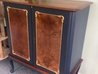 Cabinet with burl feature