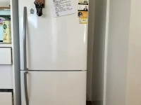 Fridge, double bed mattress and frame already dissembled, Round table ...