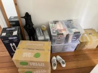 King single bed and base, drawers, single size mattress topper