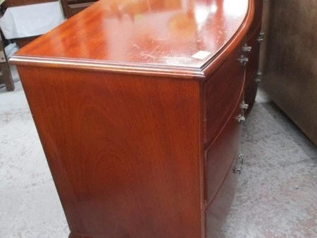 3458 vintage mahogany bow front drawers