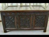 Antique oak coffer  trunk