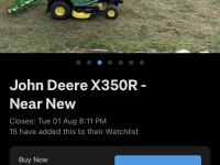 Ride own mower complete with trailer, dethatcher and sparyer