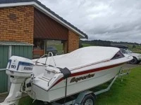 4.7m steadcraft boat on trailer