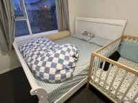 Queen Bed frame and mattress, 508L double door fridge, 65' Television,...