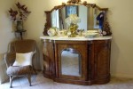 Wooden sideboard with marble top