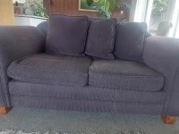 Two-seater couch, three-seater couch, table and chairs, hall desk, few...