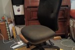 Writing desk, Whiteboard, Swivel desk chair, Large box 1, Large box 2,...