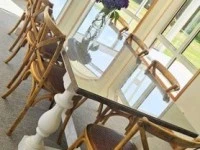 Oak Crossback Dining Chairs x4