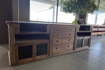 Large wooden cabinet on wheels
