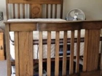 Antique Edwardian Oak Double Bed