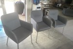 3x Nood Grey Dining Arm occasional chairs (3) 3x Nood Grey Dining Arm occasional chairs (3)
