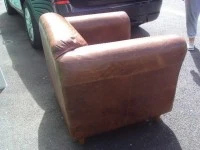 2 Leather armchairs