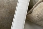 Retro modernist designer White leather couch from homage 3 seater mode...