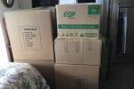 8 boxes (8), 1 suitcase, 700 high by 500 wide, 35 deep