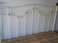 Queen mattress with broken down frame