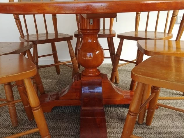 Solid Kauri Timber dining suite 8 Chairs