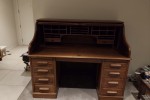 Roll top desk broken down into 3 pieces, Rug new in packaging, Rug new...
