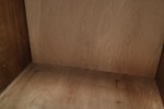 Mid-century wood fold-out sewing table or workstation