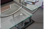 Glass coffee table, Glass side console