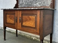 English Antique Marble Top Console Entry Cabinet