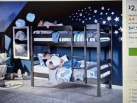 Harvey Norman Noah King Single Bunk Beds / Single beds x 2 Grey wash -...