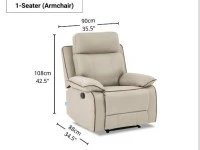 3 seater recliner sofa Will be as it is, NOT dissambled, 1 seater recl...