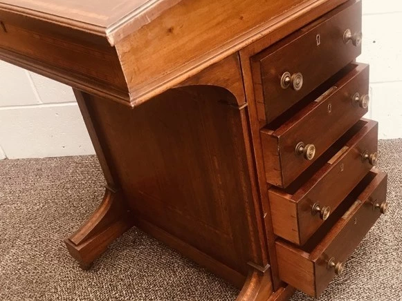 Antique Davenport Writing Desk, Beautifully Crafted, Inlaid>>>