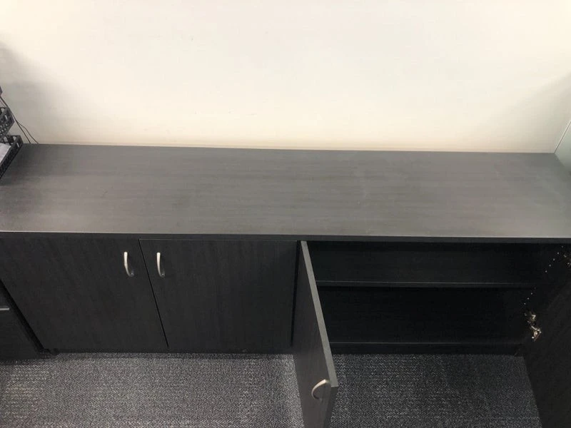 Wall cabinet perfect for office - dark grey veneer